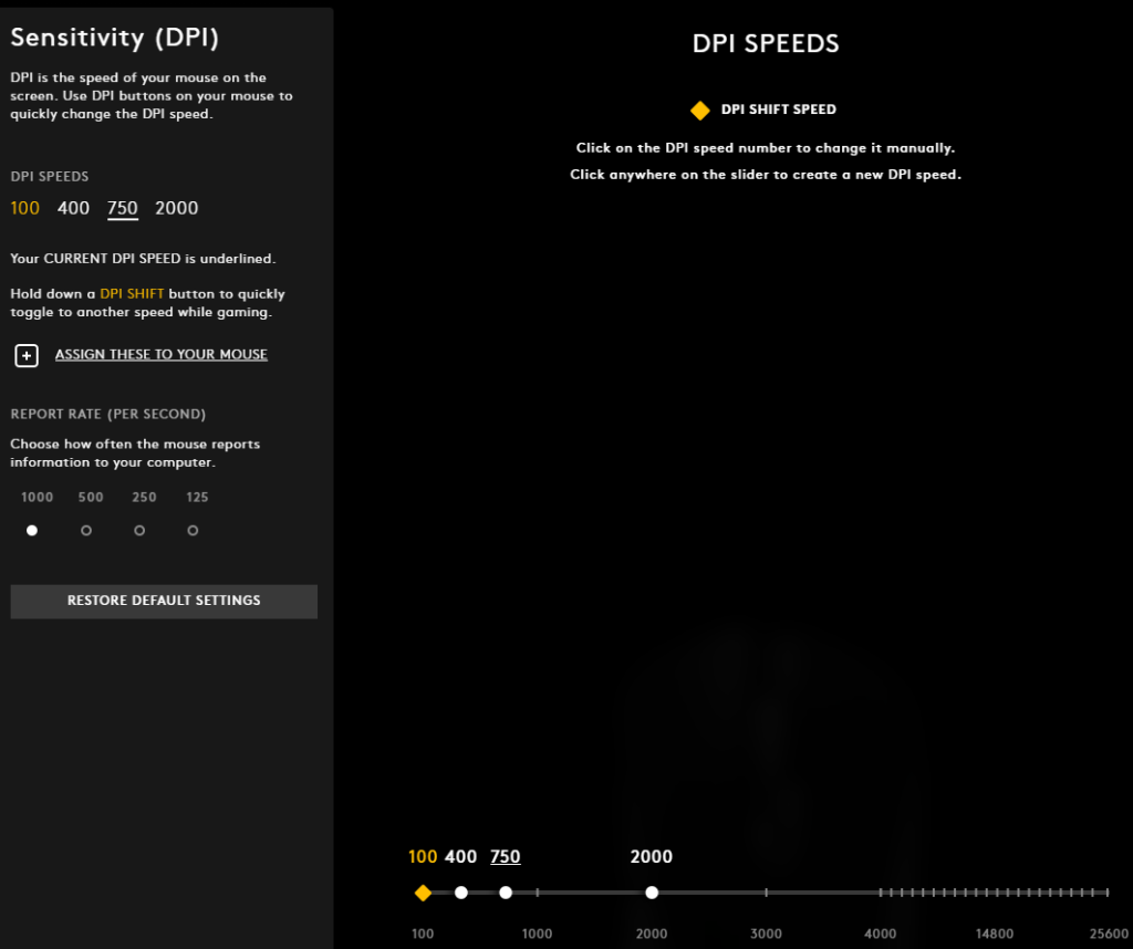 Gaming software for a gaming mouse.