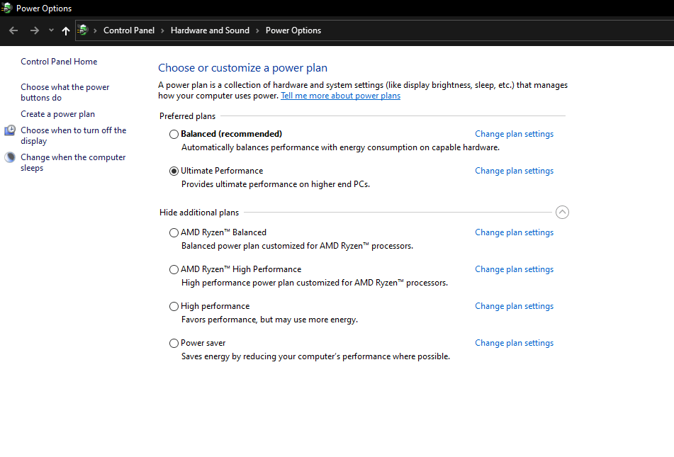 Ultimate power performance option in Windows power options. 