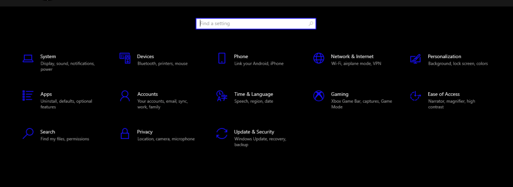 Microsoft Settings app