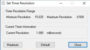 Time Resolution Settings on Windows