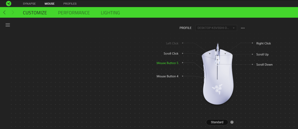Synapse Software for Razer DeathAdder Essential mouse
