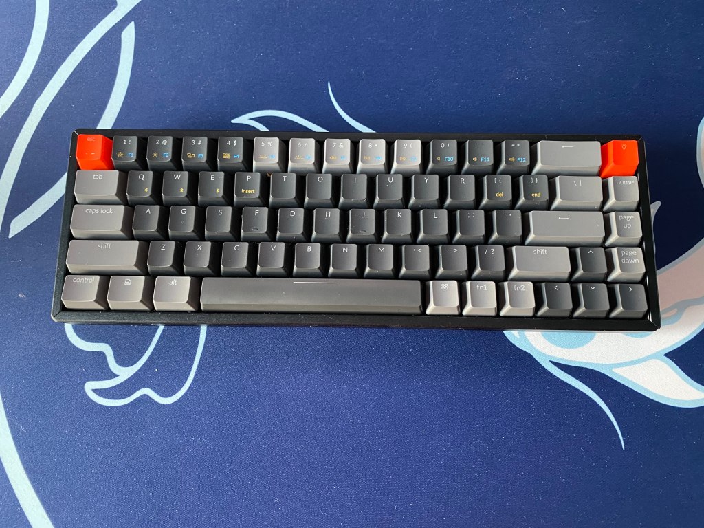 Top view of Keychron K6 mechanical keyboard.