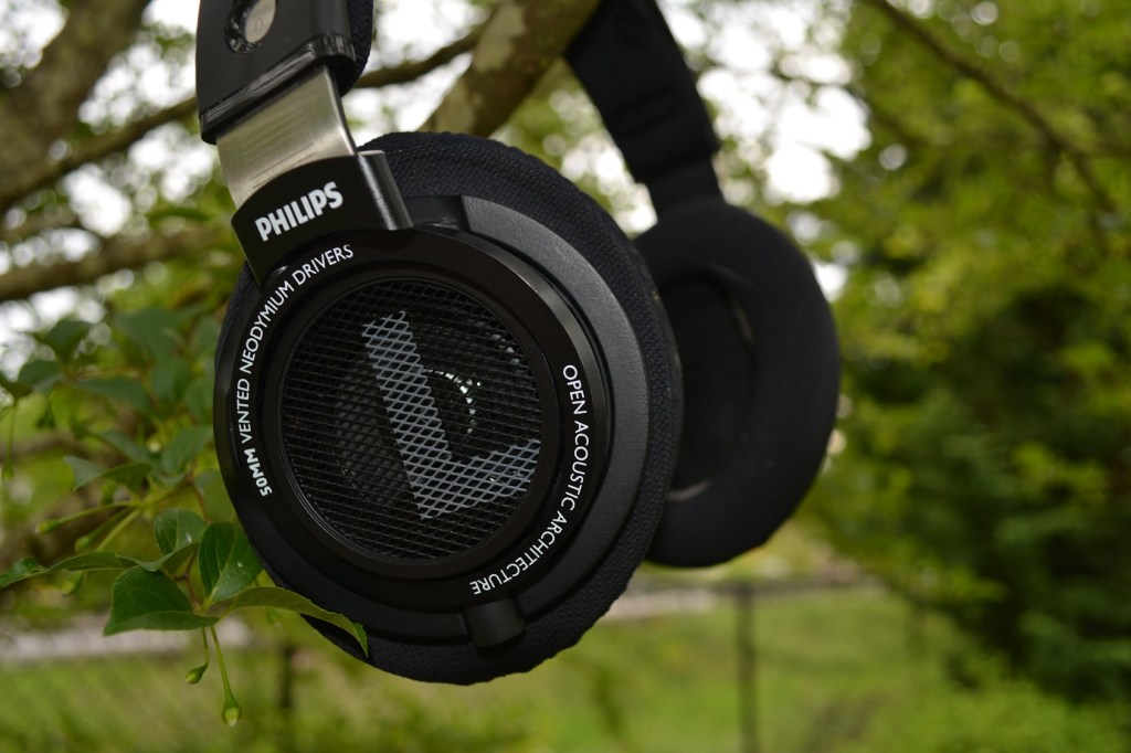 Headphones on branch outside