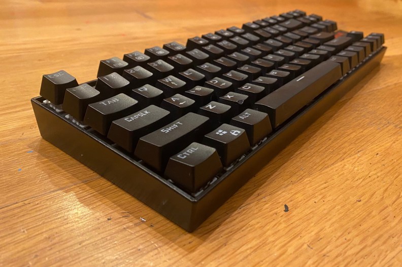 Angled view of Redragon K552 mechanical keyboard