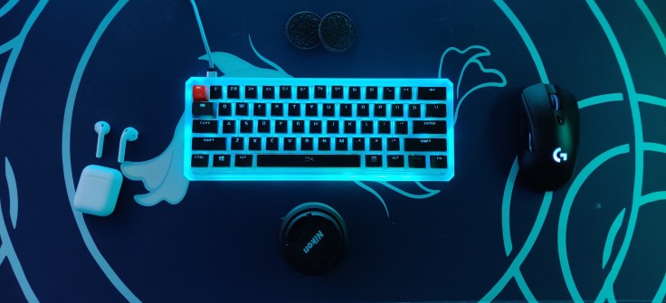 Mechanical keyboard on desk
