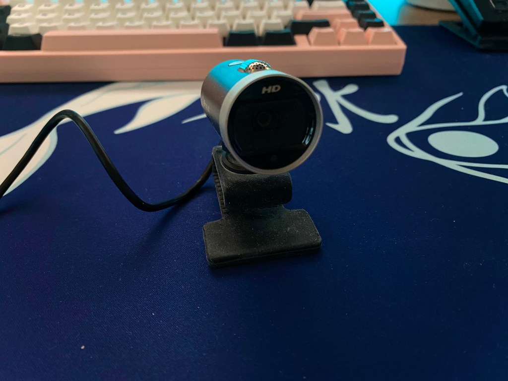 Microsoft HD Webcam on a desk