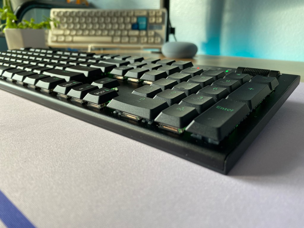 Redragon Horus K618 low profile keyboard on a desk