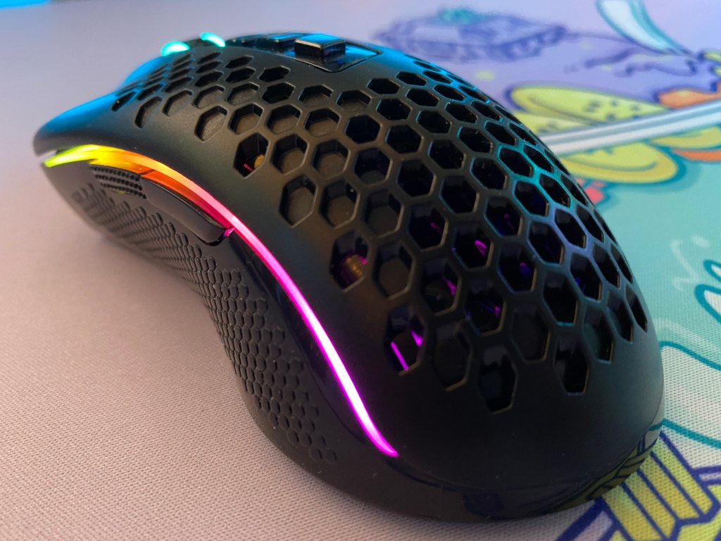 Close up of Redragon M808 Storm Pro mouse