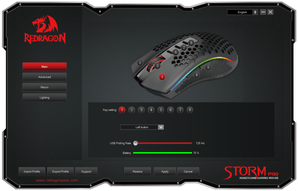 Redragon M808 Storm Pro mouse software