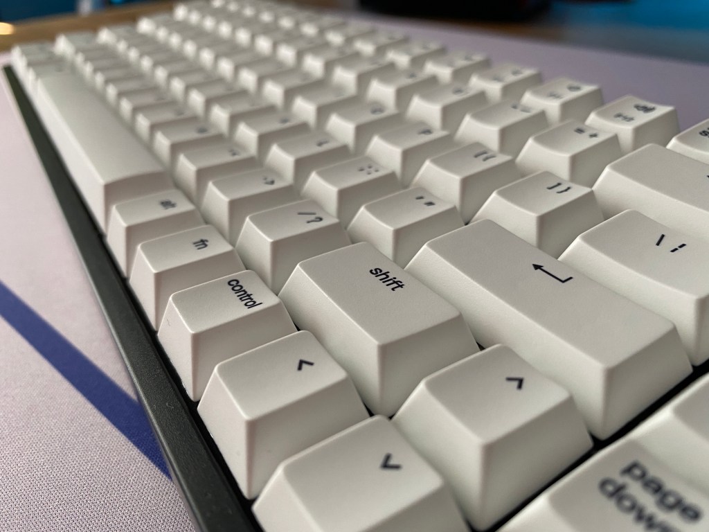 Close up of keycaps on Vissles V84 mechanical keyboard