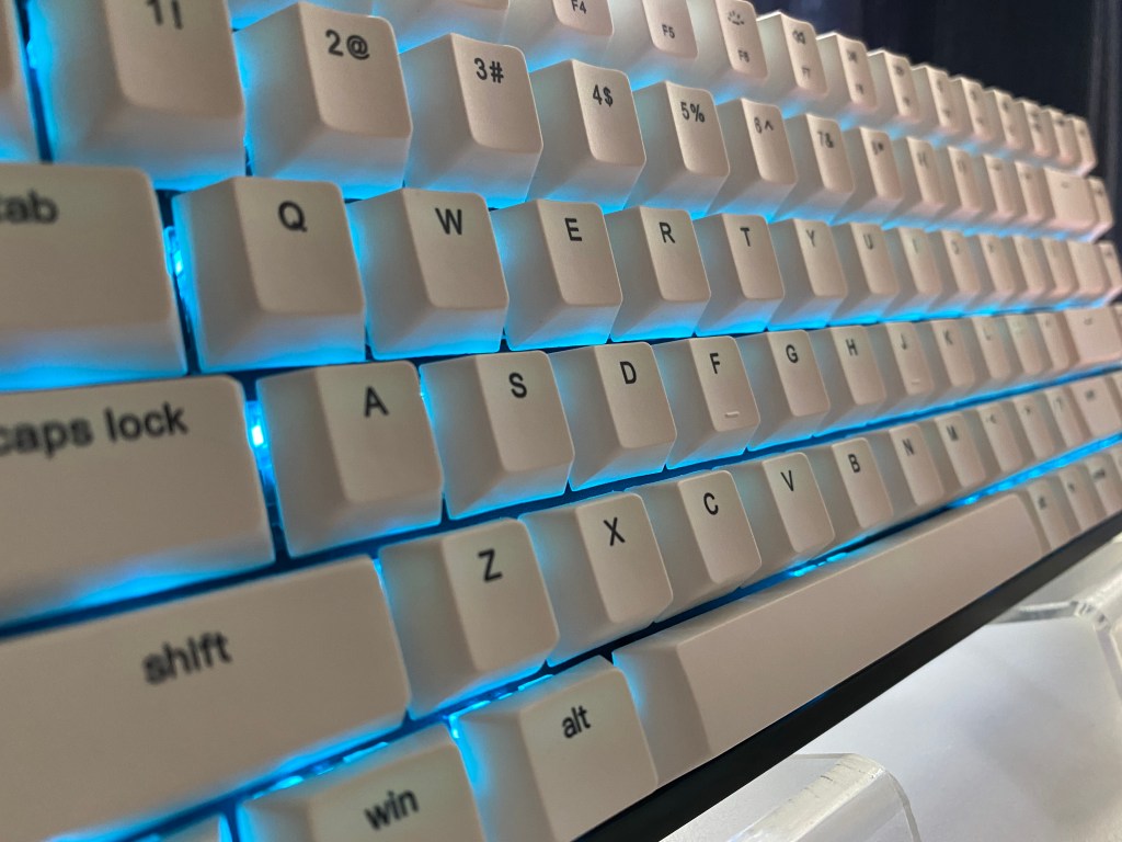 Close up of Vissles V84 with back lighting on