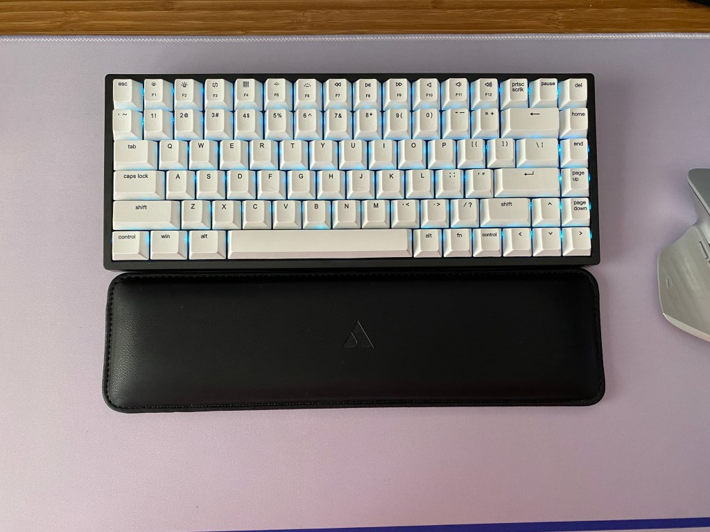 Overhead view of Vissles V84 mechanical keyboard on a desk