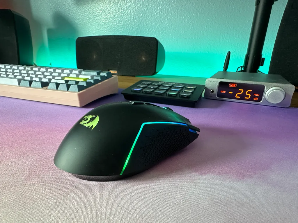 Redragon M693 mouse at desk setup